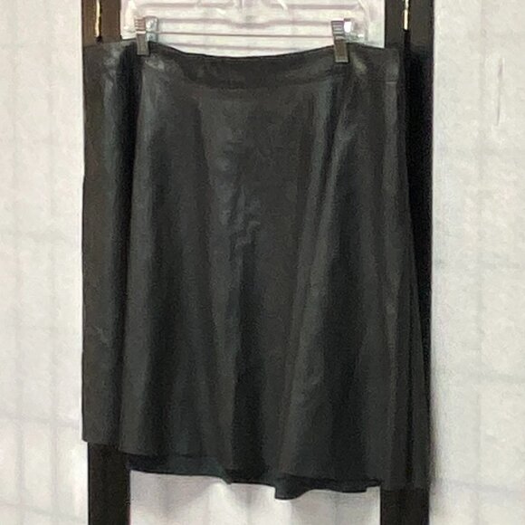 Fahsyee Black Faux Leather Skater Mini Skirt Circle Pleather Back Zip XXXL - Picture 4 of 13